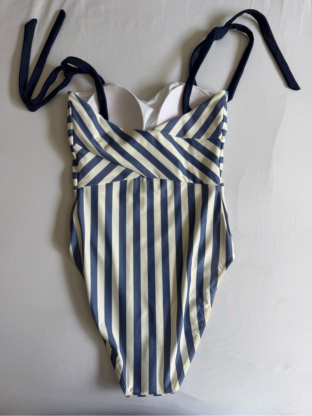 NWOT Summersalt "The Tie Oasis" Blue White Nautical Striped One Piece Swim Suit - Picture 7 of 16